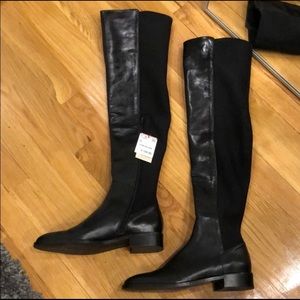 Zara over the knee leather boots